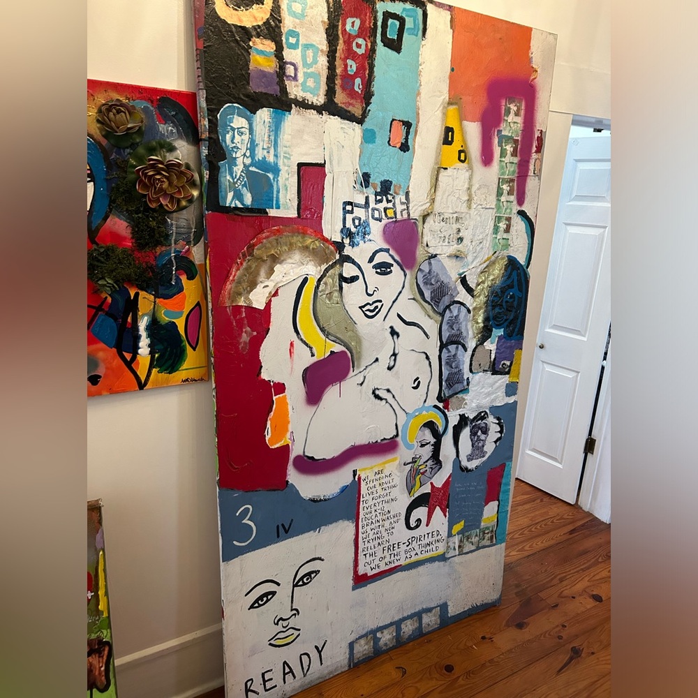 Abstract Multicolor Canvas Art by artist Addie Wuensch